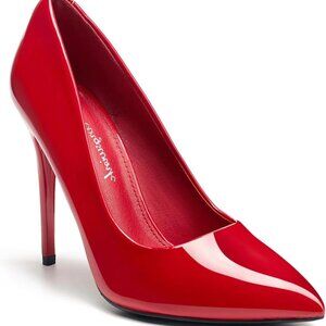Women’s High Heels 4 Inch Leather Pointed Toe Pumps Stiletto Dressy Wedding